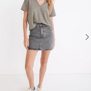 Madewell Rigid Denim A Line Skirt black gray size 32